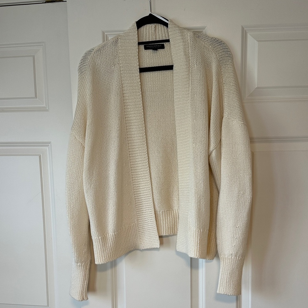 Cozy Cream Banana Republic 100% Cotton Women's Cardigan